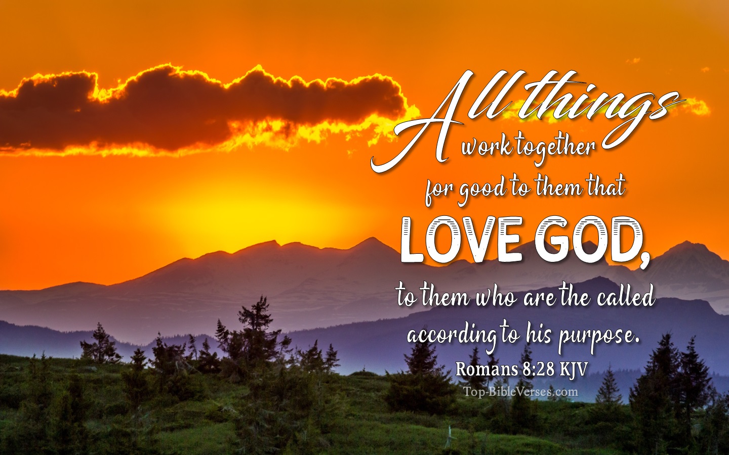 Romans 8:28 KJV Christian Bible Verse Desktop Wallpaper. Top-BibleVerses.com