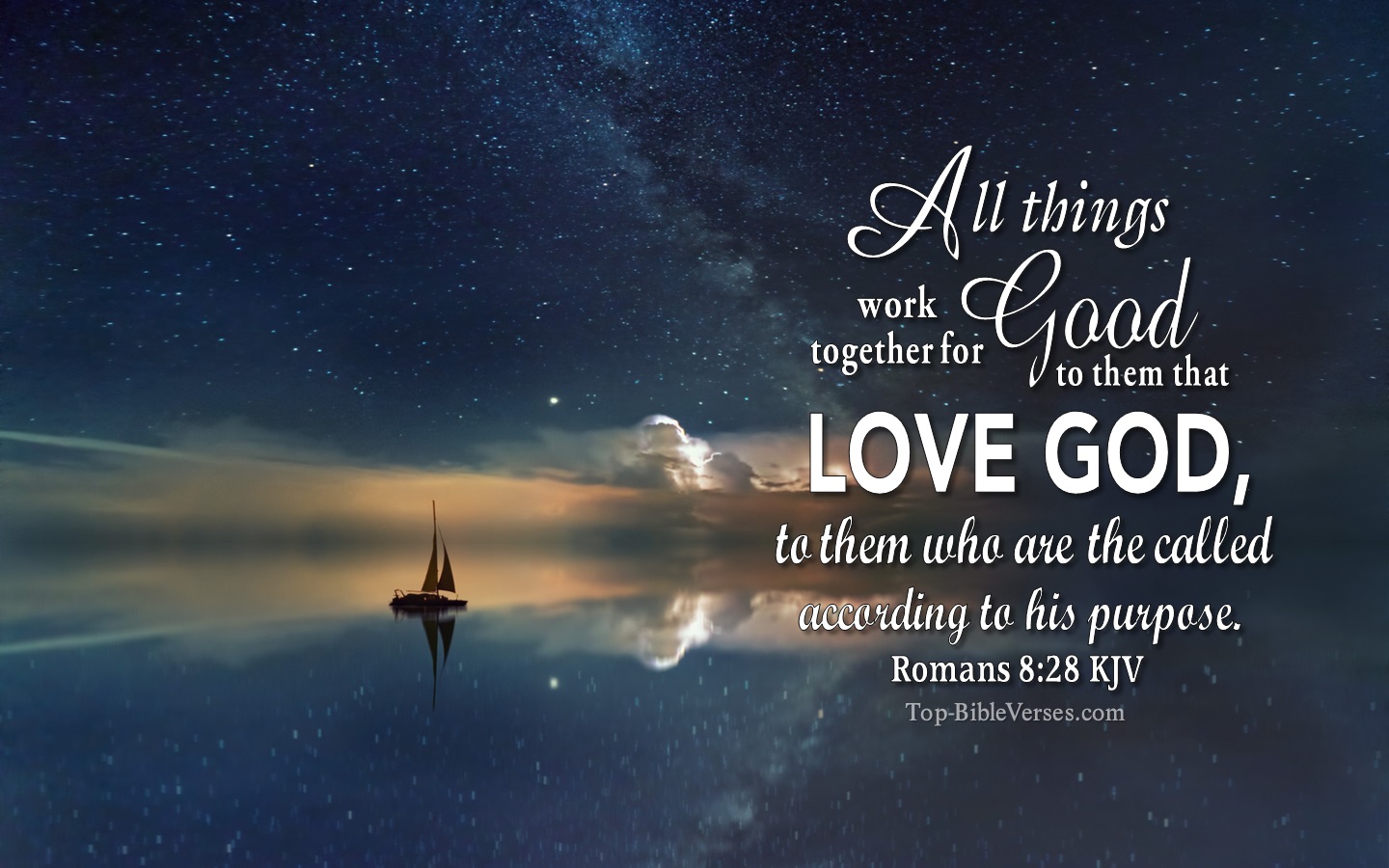Romans 8:28 KJV Christian Bible Verse Desktop Wallpaper. Top-BibleVerses.com