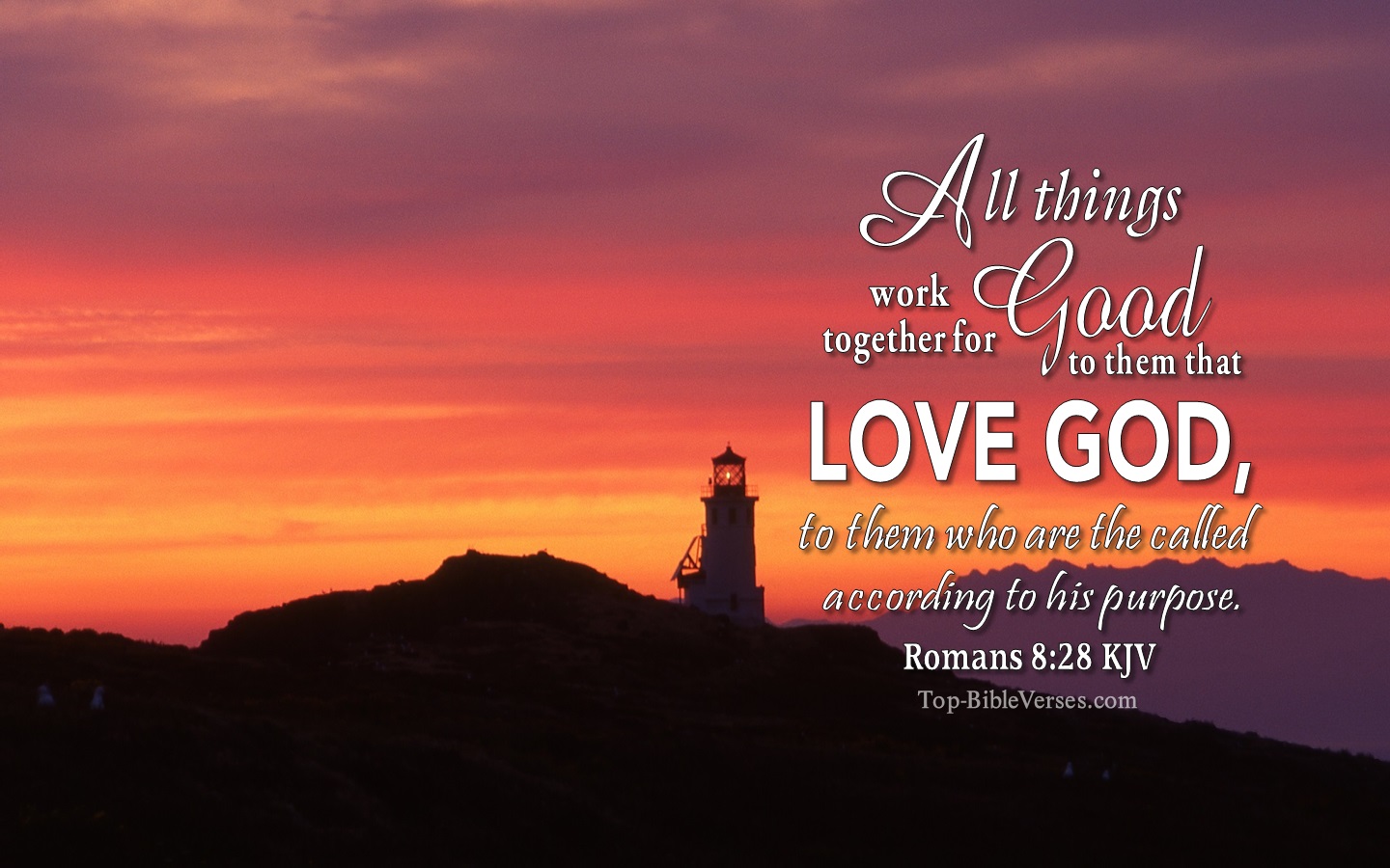 Romans 8:28 KJV Christian Bible Verse Desktop Wallpaper. Top-BibleVerses.com