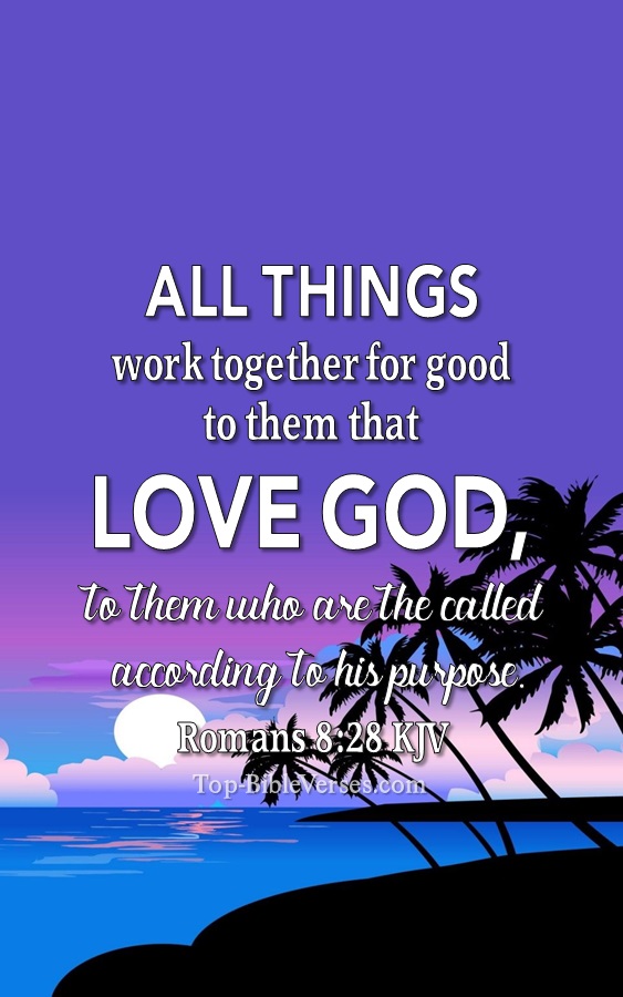 Romans 8:28 KJV Christian Bible Verse Mobile Wallpaper. Top-BibleVerses.com