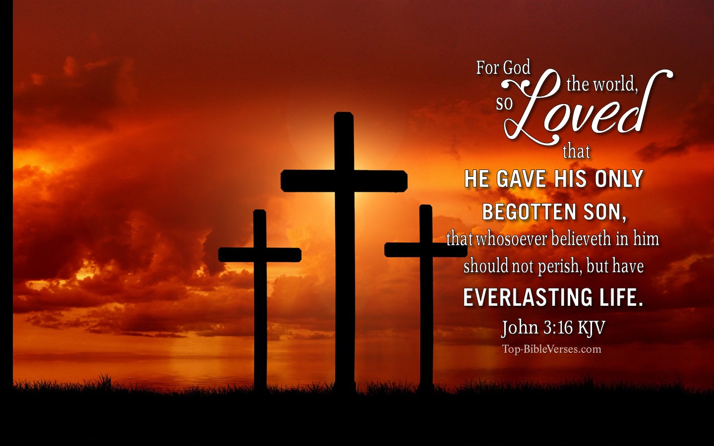 John 3:16 KJV Christian Bible Verse Desktop Wallpaper. Top-BibleVerses.com