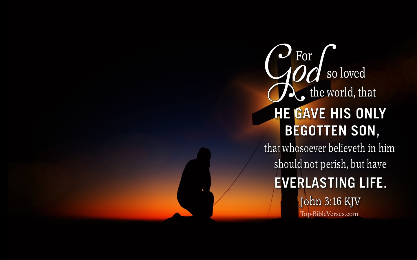 John 3:16 KJV Christian Bible Verse Desktop Wallpaper. Top-BibleVerses.com