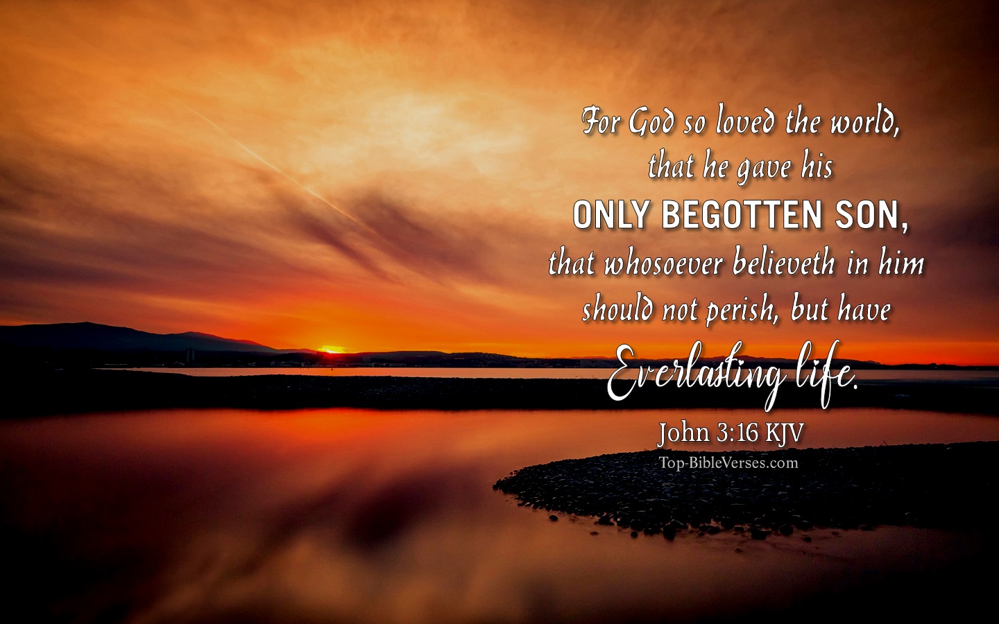 John 3:16 KJV Christian Bible Verse Desktop Wallpaper. Top-BibleVerses.com