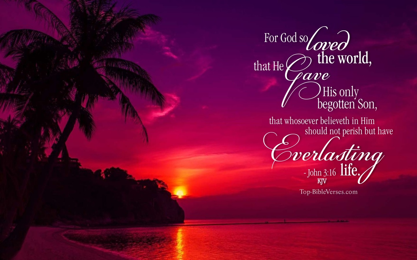 John 3:16 KJV Christian Bible Verse Desktop Wallpaper. Top-BibleVerses.com