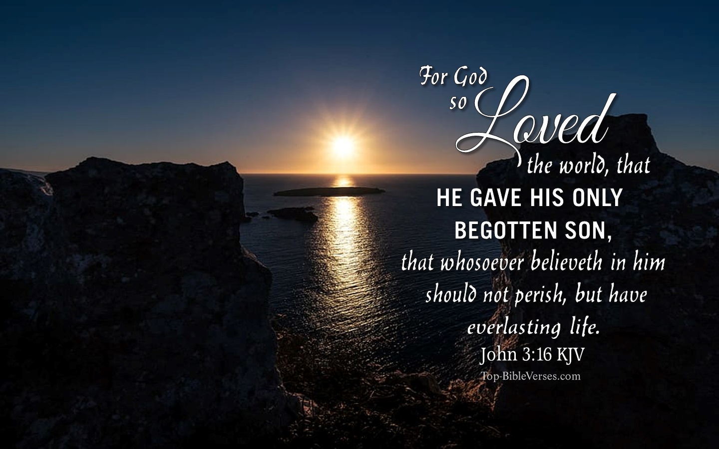 John 3:16 KJV Christian Bible Verse Desktop Wallpaper. Top-BibleVerses.com