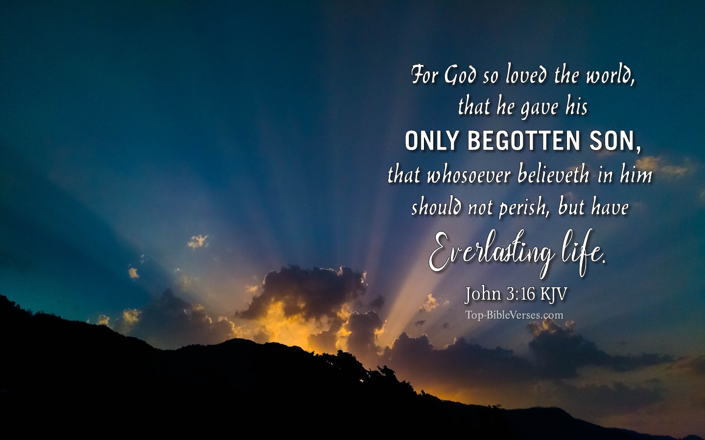 John 3:16 KJV Christian Bible Verse Desktop Wallpaper. Top-BibleVerses.com