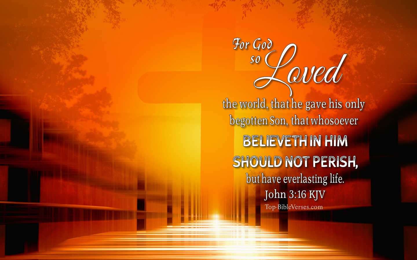 John 3:16 KJV Christian Bible Verse Desktop Wallpaper. Top-BibleVerses.com