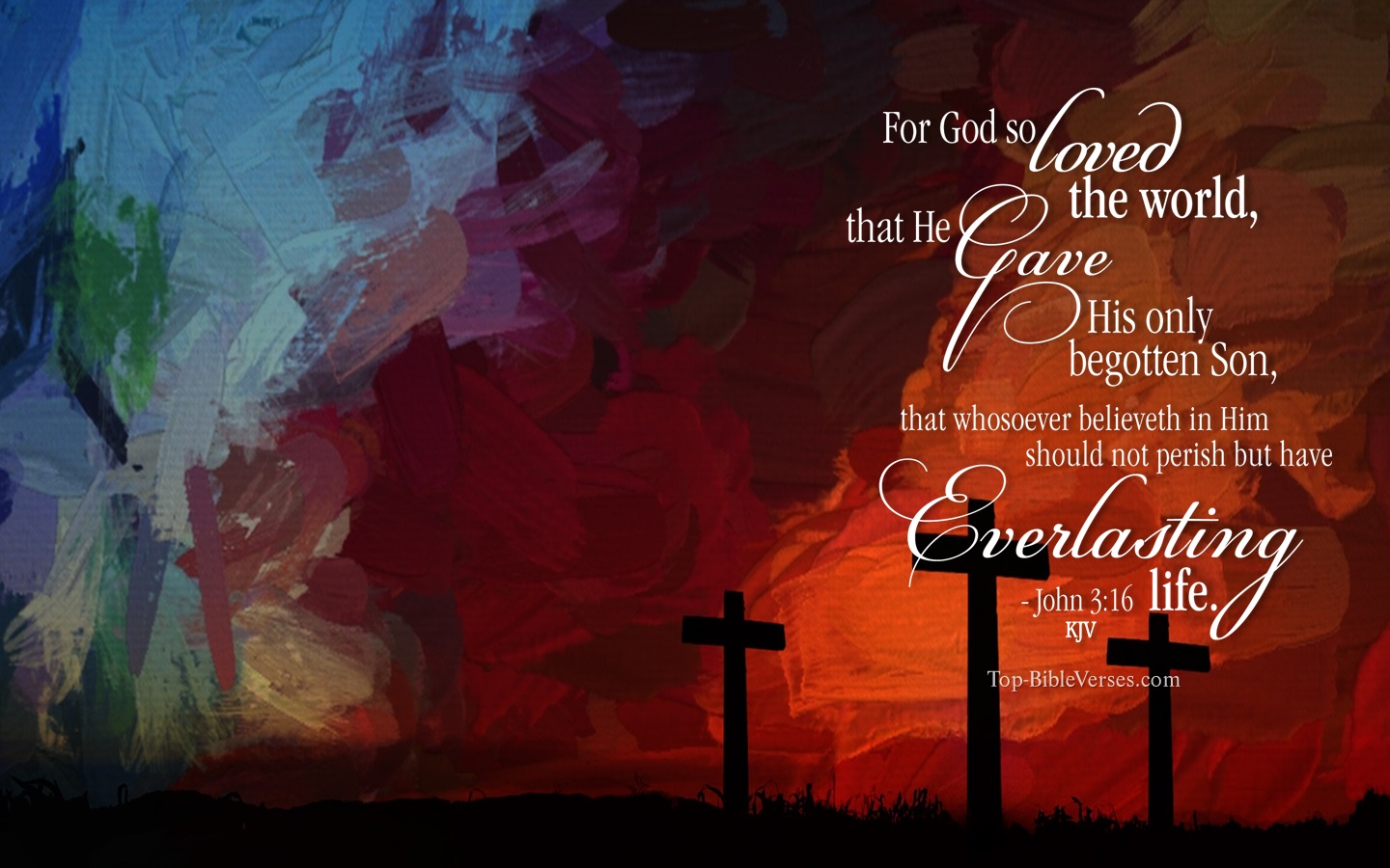 John 3:16 KJV Christian Bible Verse Desktop Wallpaper. Top-BibleVerses.com