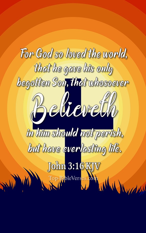 John 3:16 KJV Christian Bible Verse Mobile Wallpaper. Top-BibleVerses.com