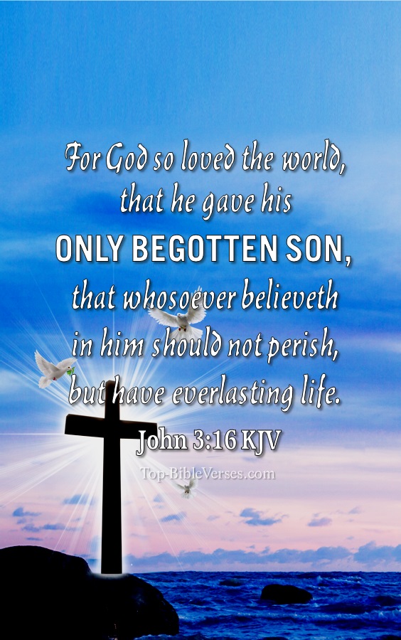 John 3:16 KJV Christian Bible Verse Mobile Wallpaper. Top-BibleVerses.com