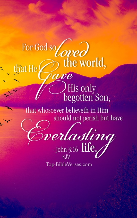 John 3:16 KJV Christian Bible Verse Mobile Wallpaper. Top-BibleVerses.com