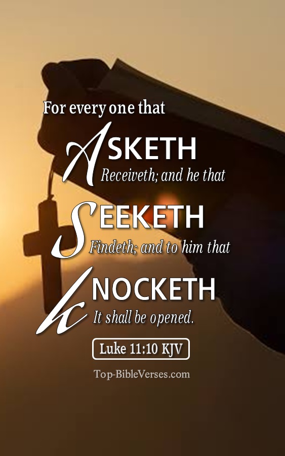 For every one that asketh receiveth; and he that seeketh findeth; and to him that knocketh it shall be opened. - Bible Verse Images