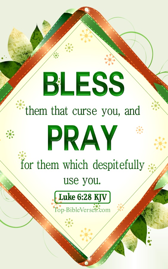 Luke 6:28 KJV - Bless them that curse you, and pray for them which despitefully use you.