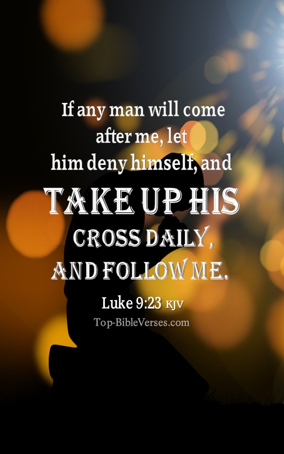 Luke 9:23 KJV Bible Verse Images