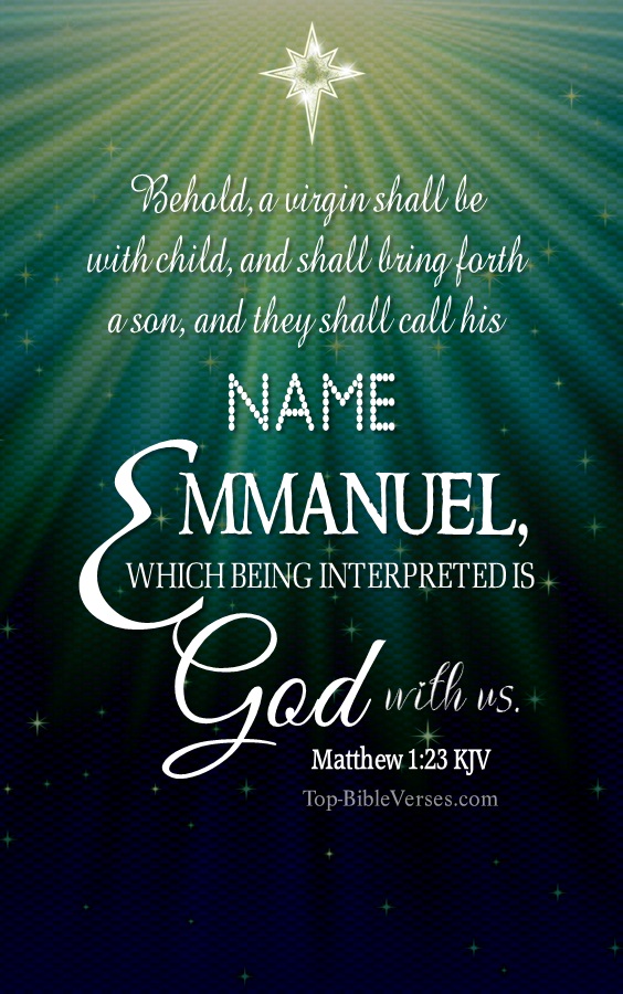 Matthew 1:23 KJV - Behold, a virgin shall be with child, and shall bring forth a son. Christmas Bible Verse Images. Christmas Wallpapers.