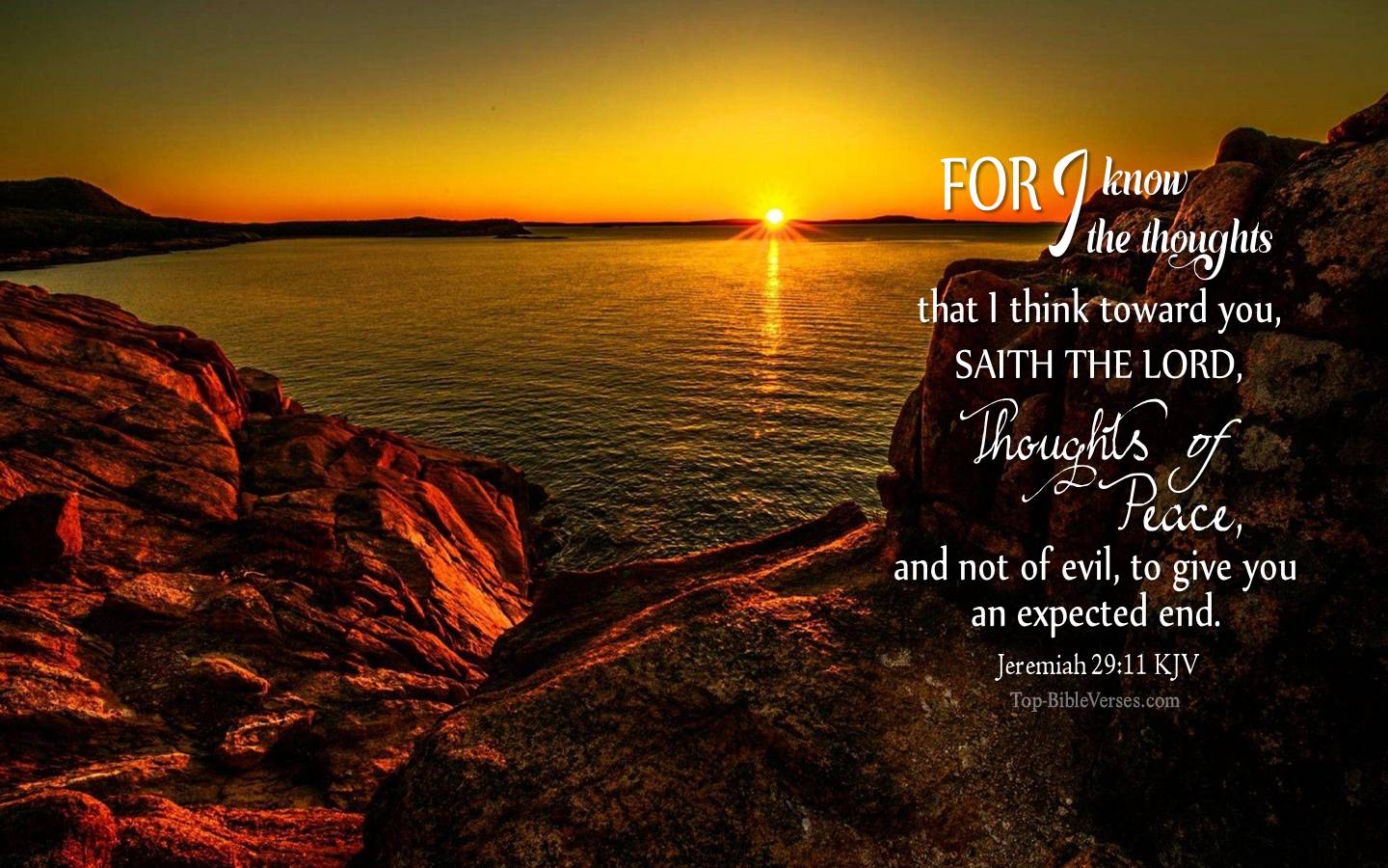 Jeremiah 29:11 - For I know the thoughts that I think toward you, saith the LORD. KJV Christian Bible Verse Desktop Wallpaper.