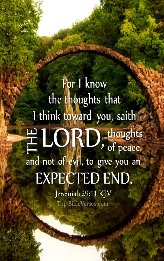 Jeremiah 29:11 - For I know the thoughts that I think toward you, saith the LORD. KJV Christian Bible Verse Mobile Wallpaper.