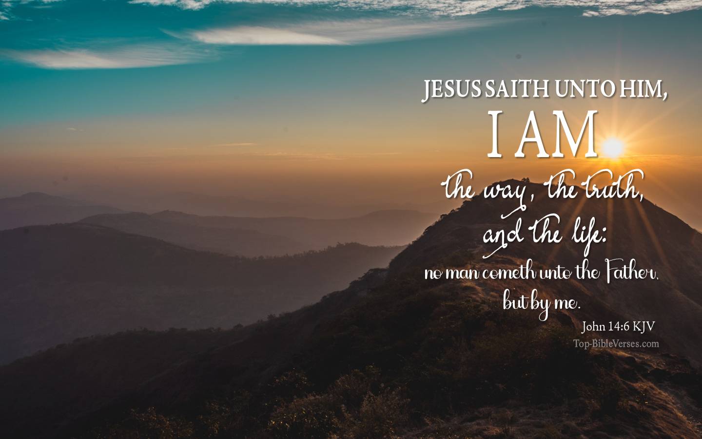 John 14:6 KJV Christian Bible Verse Desktop Wallpaper. Top-BibleVerses.com