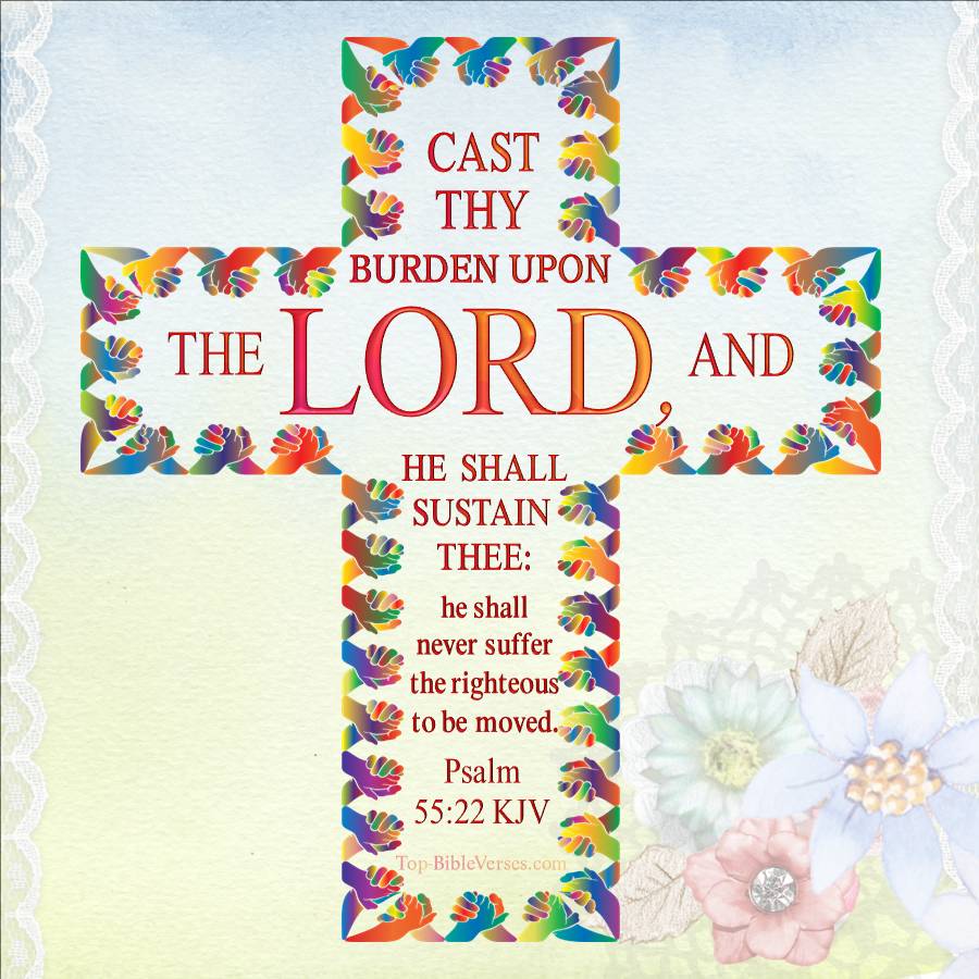 Psalm 55-22 KJV WhatsApp DP Inspirational Bible Verse Images.