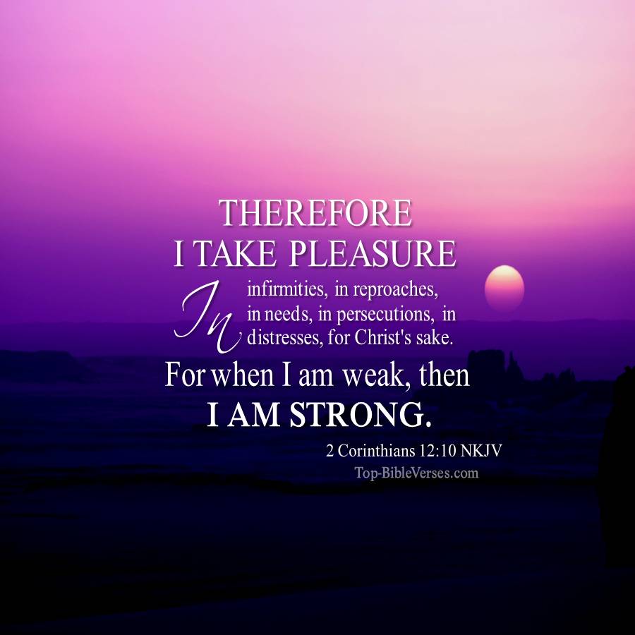 2 Corinthians 12:10 NKJV WhatsApp DP Inspirational Bible Verse Images.