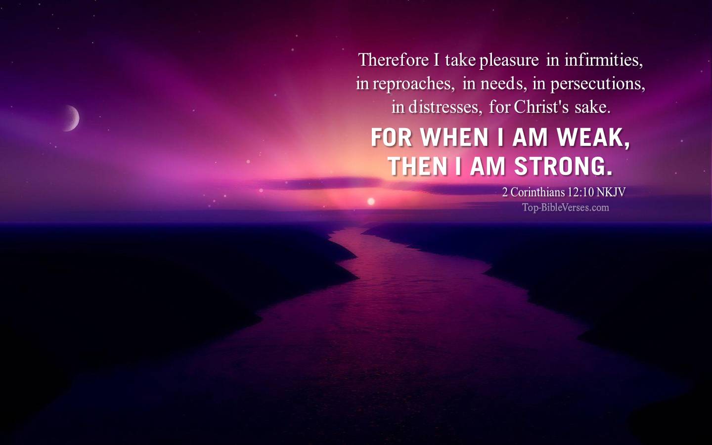 2 Corinthians 12:10 NKJV Christian Bible Verse Desktop Wallpaper. Top-BibleVerses.com