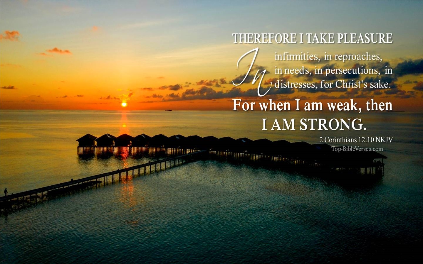 2 Corinthians 12:10 NKJV Christian Bible Verse Desktop Wallpaper. Top-BibleVerses.com