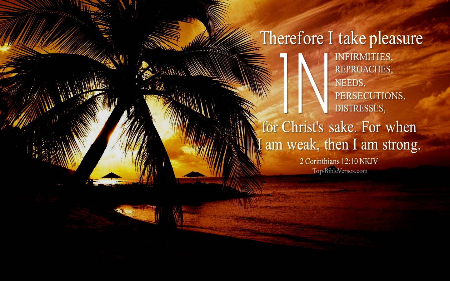 2 Corinthians 12:10 NKJV Christian Bible Verse Desktop Wallpaper. Top-BibleVerses.com