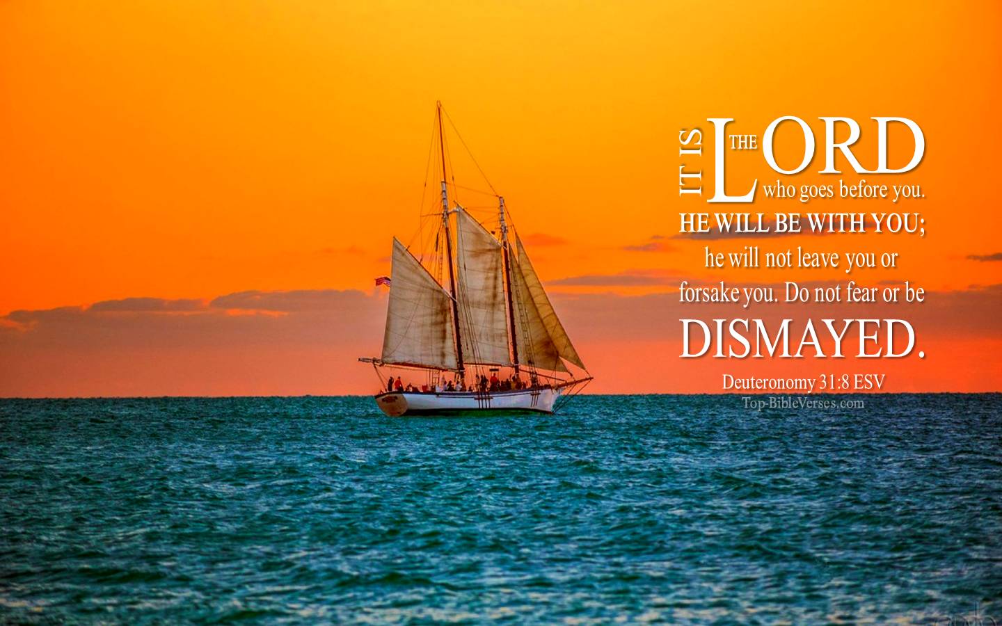 Deuteronomy 31-8 - It is the LORD who goes before you. ESV Christian Bible Verse Desktop Wallpaper.