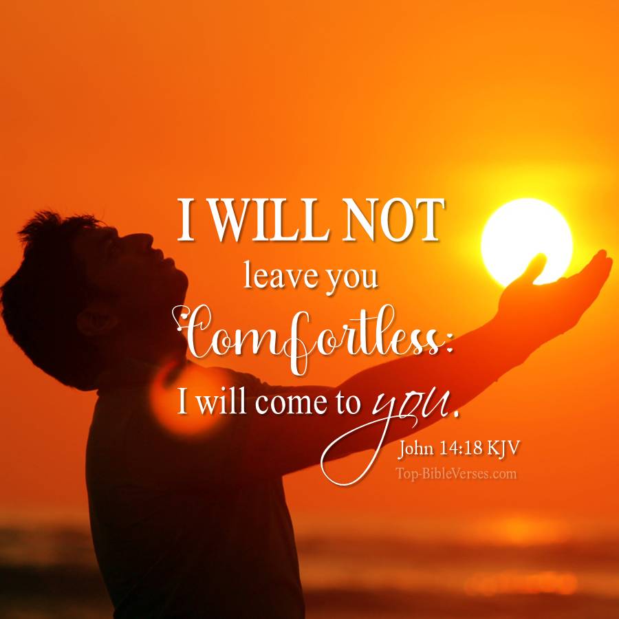 John 14-18 KJV WhatsApp Bible Quotes DP. Inspirational Bible Verse Images.