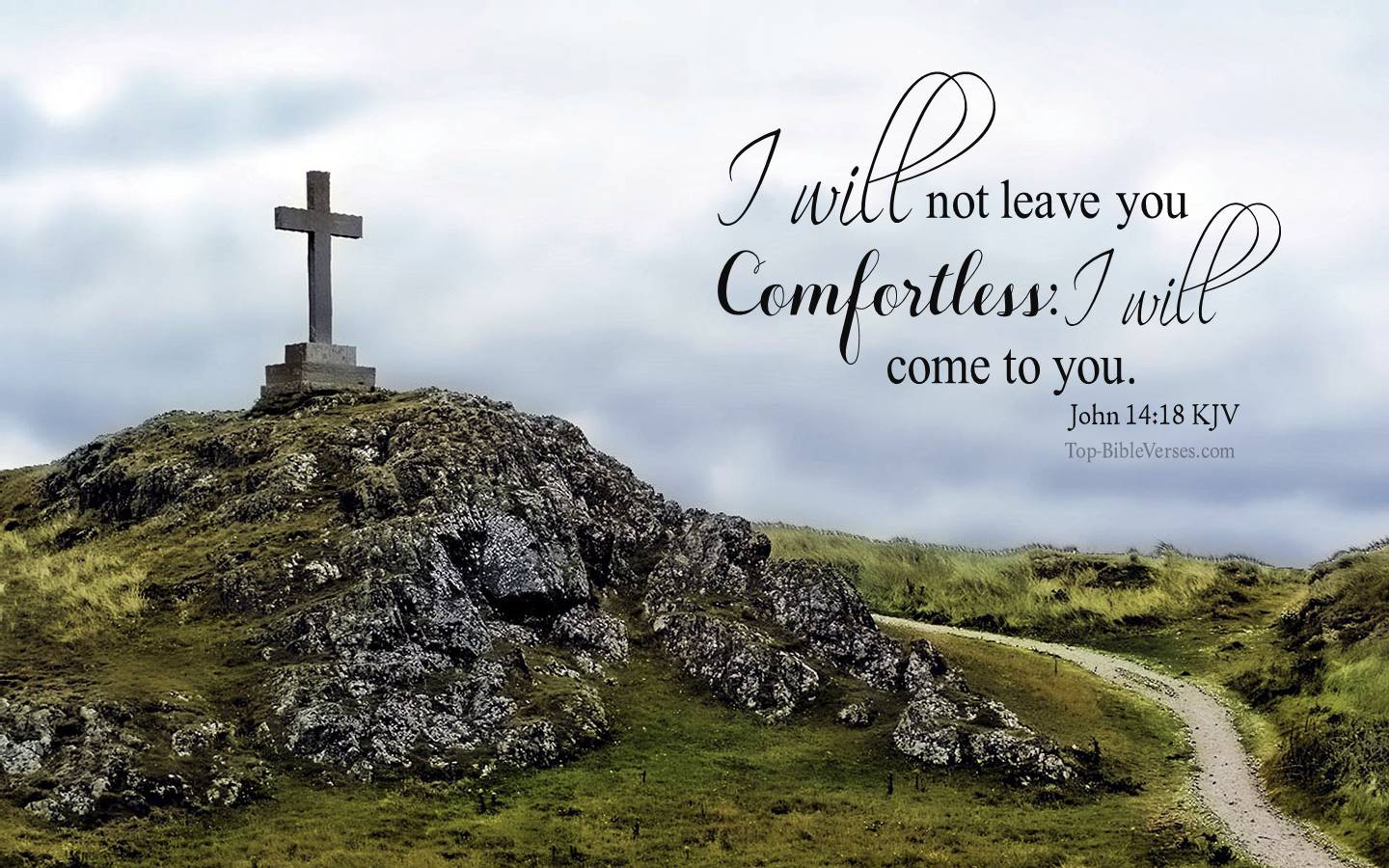 John 14:18 KJV Christian Bible Verse Desktop Wallpaper. Top-BibleVerses.com