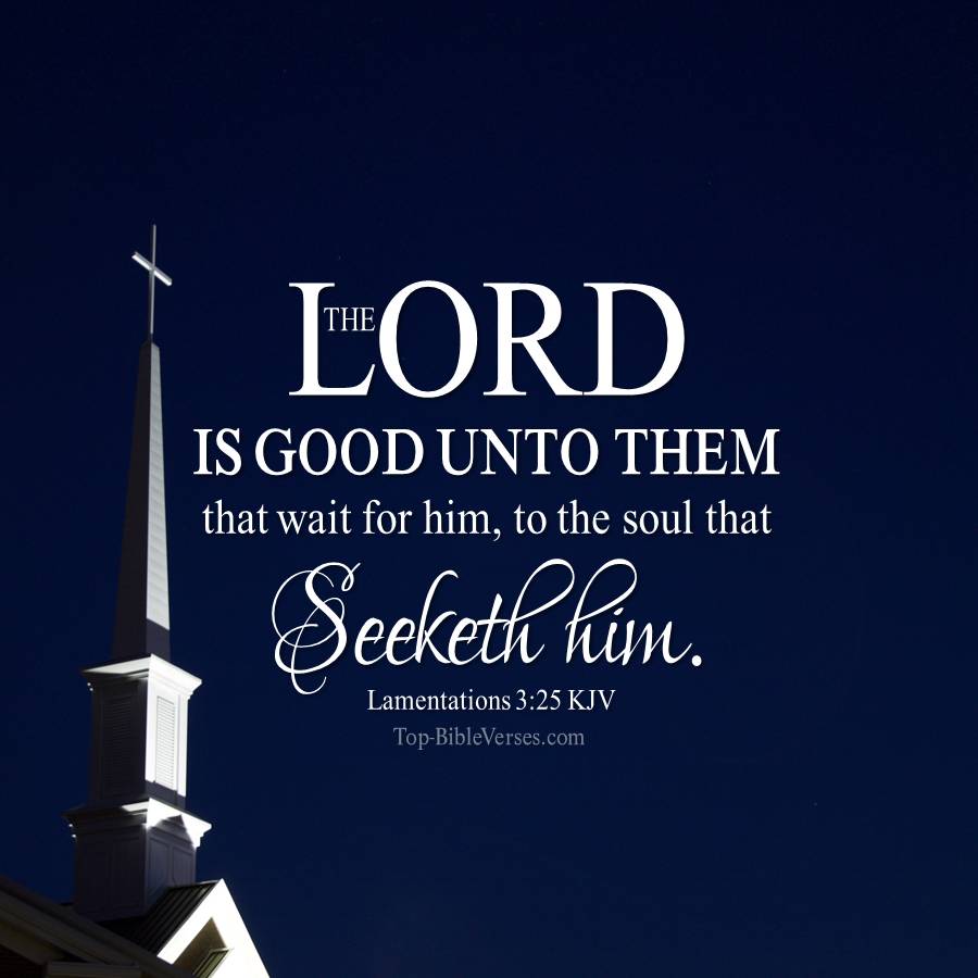 Lamentations 3:25 KJV WhatsApp DP Inspirational Bible Verse Images.