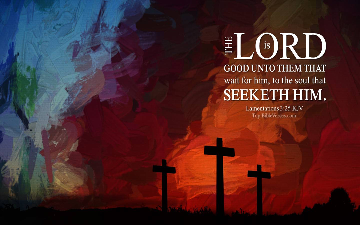Lamentations 3:25 KJV Christian Bible Verse Desktop Wallpaper. Top-BibleVerses.com