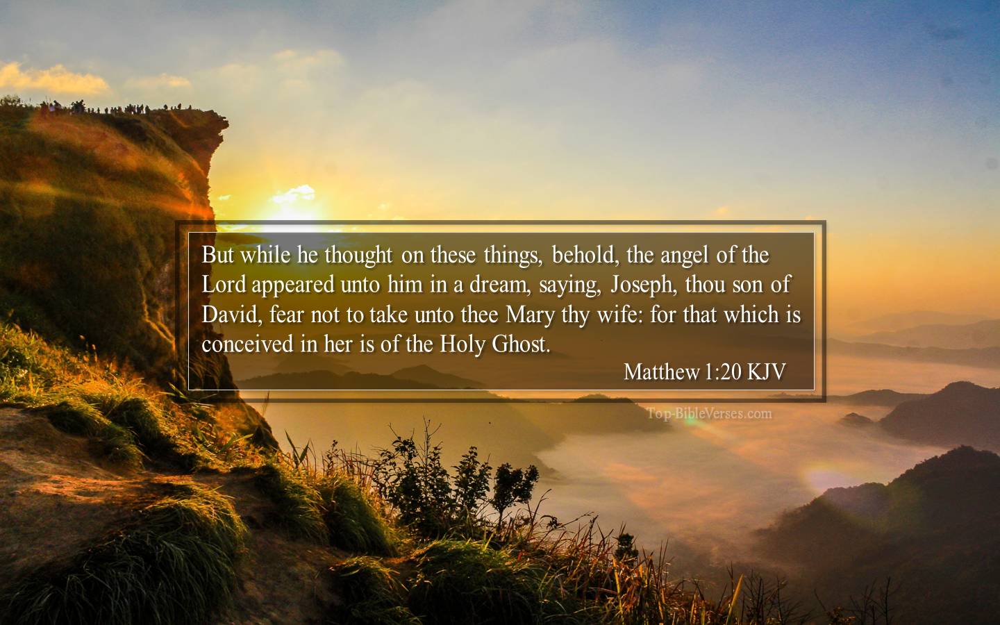 Matthew 1-20 KJV - But while he thought on these things, behold, the angel of the Lord appeared unto him in a dream, saying, Joseph, thou son of David, fear not to take unto thee Mary thy wife: for that which is conceived in her is of the Holy Ghost.