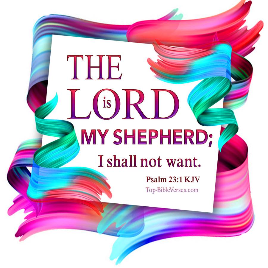 Psalm 23-1 KJV WhatsApp Bible Quotes DP. Inspirational Bible Verse Images.