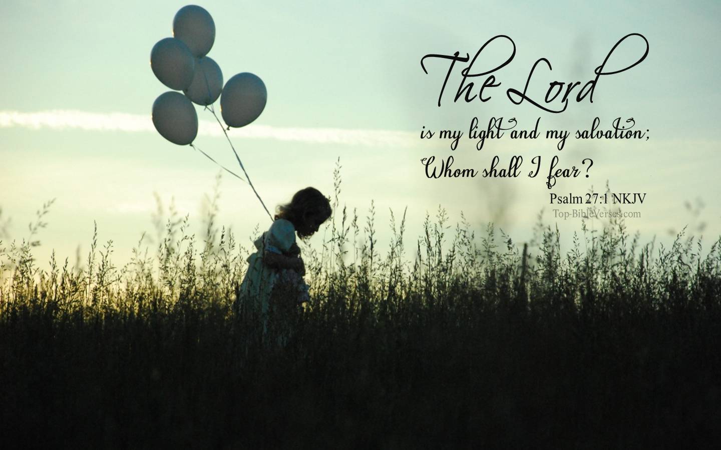 Psalm 27-1 - The Lord is my light and my salvation; Whom shall I fear? NKJV Christian Bible Verse Desktop Wallpaper.