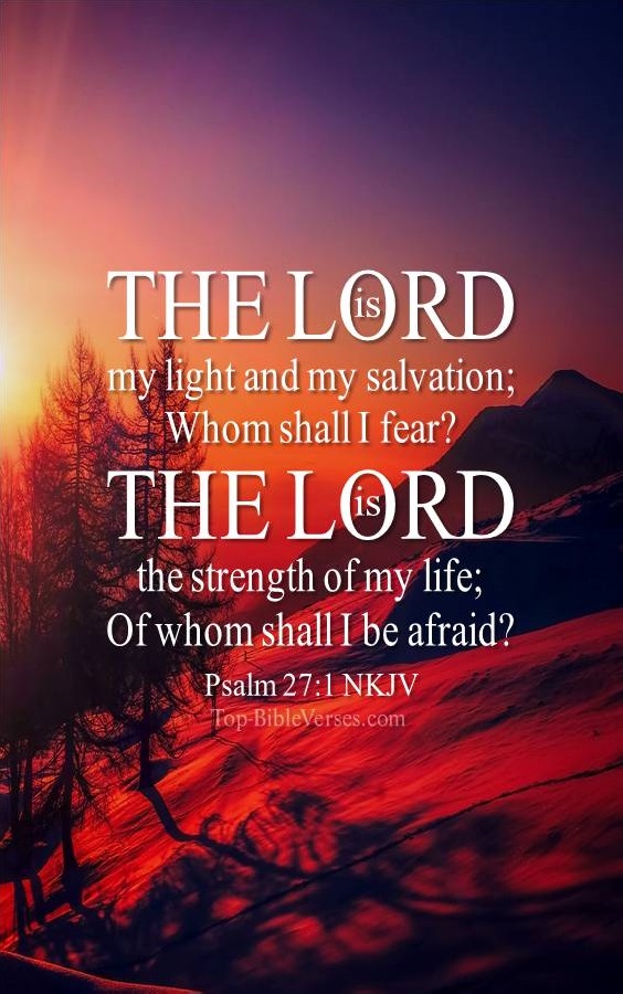 Psalm 27-1 NKJV Christian Bible Verse Mobile Wallpaper. Top-BibleVerses.com