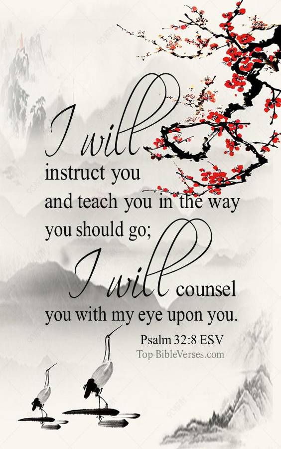 Psalm 32-8 ESV Christian Bible Verse Mobile Wallpaper. Top-BibleVerses.com