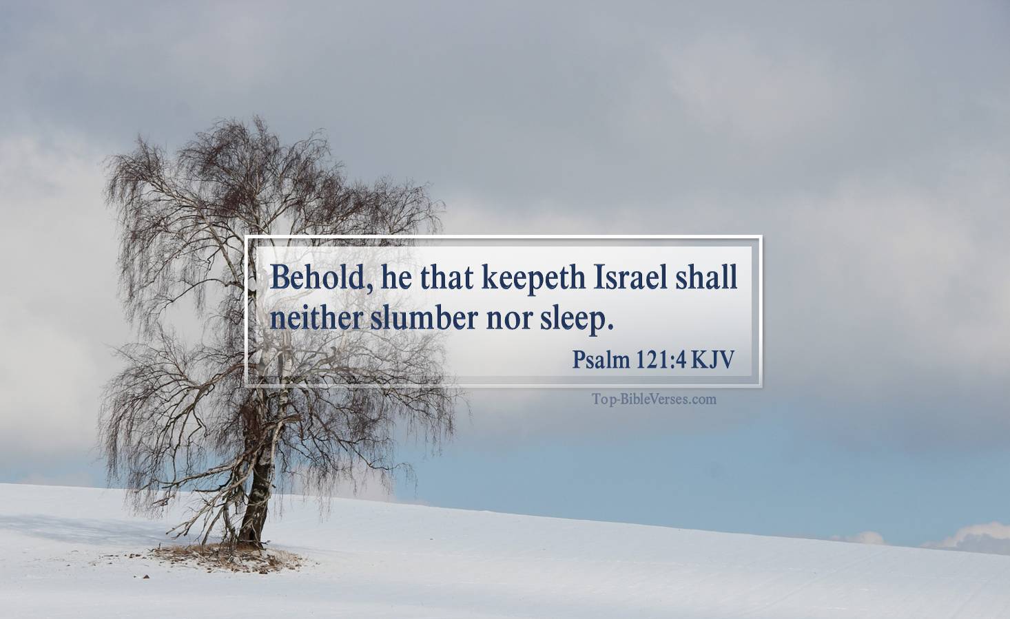 Psalm 121-4 KJV - Behold, he that keepeth Israel shall neither slumber nor sleep.