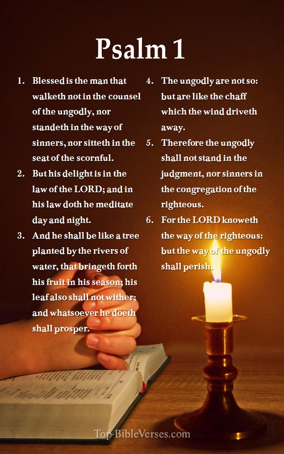 Psalm 1 KJV - Blessed is the man that walketh not in the counsel of the ungodly, nor standeth in the way of sinners, nor sitteth in the seat of the scornful.