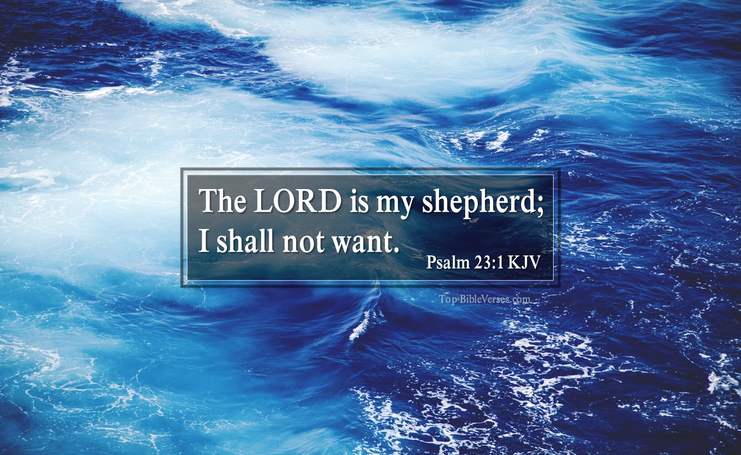 Psalm 23-1 KJV - The LORD is my shepherd; I shall not want.