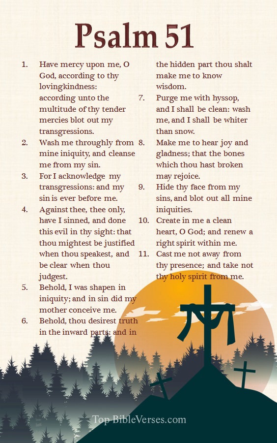 Psalm 51 KJV - Behold, I was shapen in iniquity; and in sin did my mother conceive me.