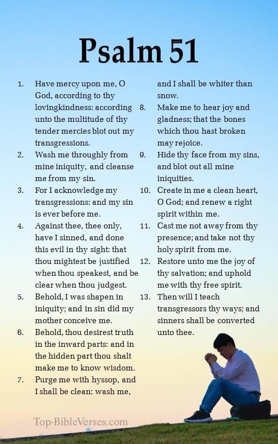 Psalm 51 - Make me to hear joy and gladness; that the bones which thou hast broken may rejoice.