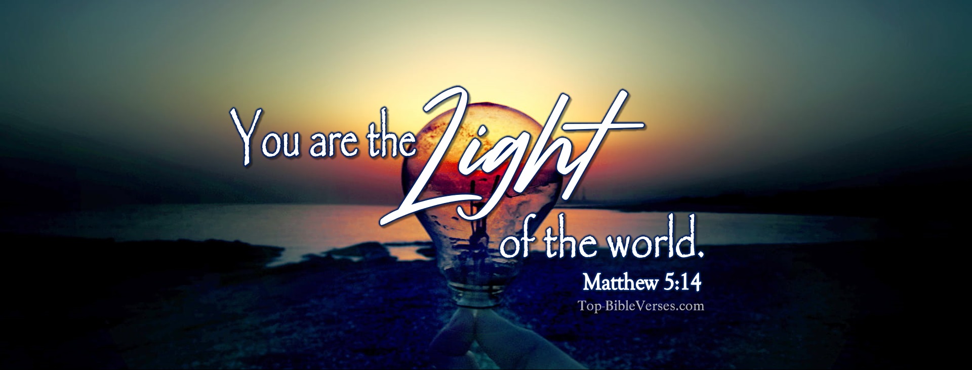 Matthew 5-14 - You are the light of the world. A city that is set on a hill cannot be hidden. Christian Facebook Bible Verse Cover Photos.