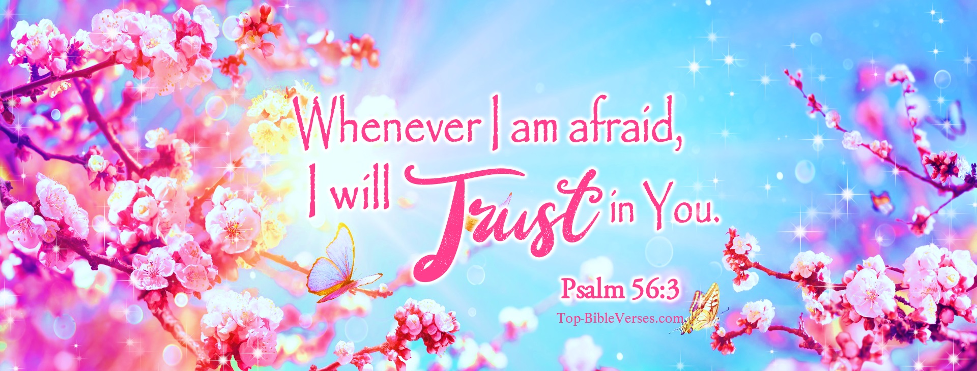 Psalm 56-3 - Whenever I am afraid, I will trust in You. Christian Facebook Bible Verse Cover Photos.
