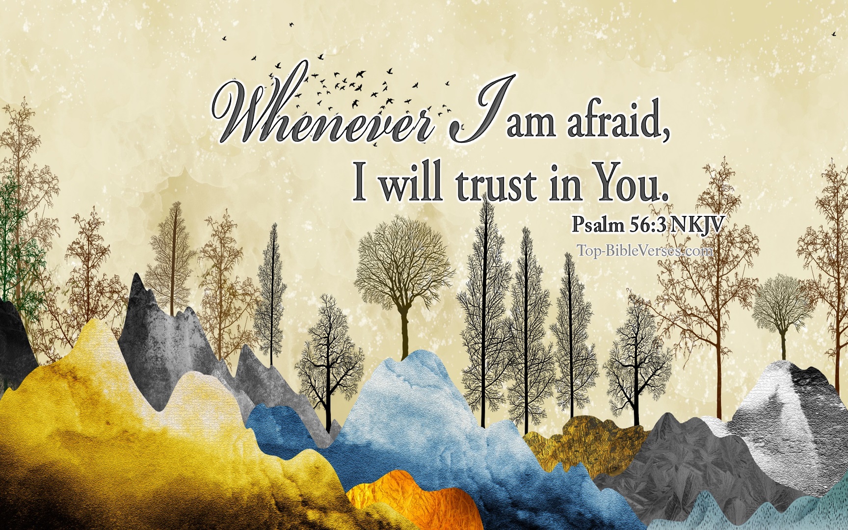 Psalm 56-3 NKJV Inspirational Bible Verse Images. Top-BibleVerses.com