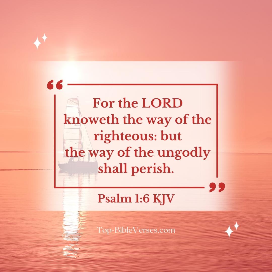 Psalm 1-6 KJV - For the LORD knoweth the way of the righteous: but the way of the ungodly shall perish.