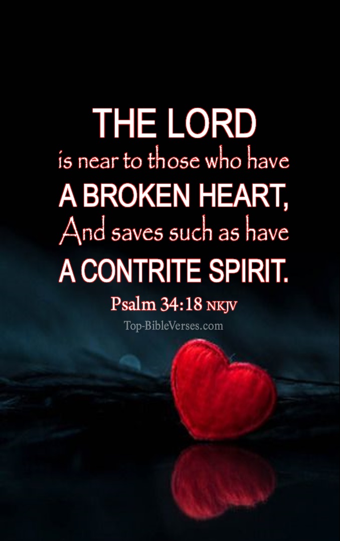 Psalm 34-18 NKJV Christian Bible Verse Mobile Wallpaper. Top-BibleVerses.com
