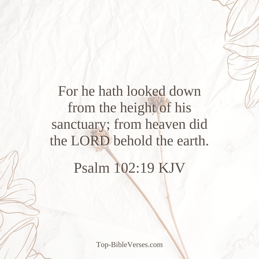 Psalm 102-19 KJV - For he hath looked down from the height of his sanctuary