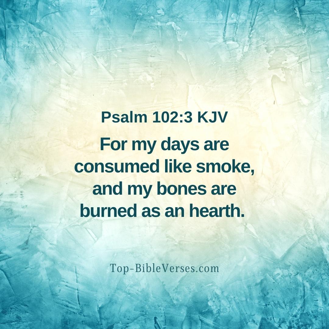 Psalm 102-3 KJV - For my days are consumed like smoke, and my bones are burned as an hearth.