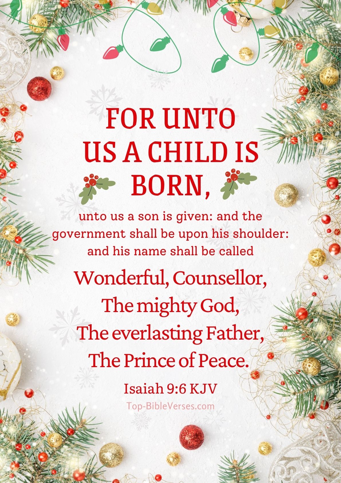 For unto us a child is born KJV